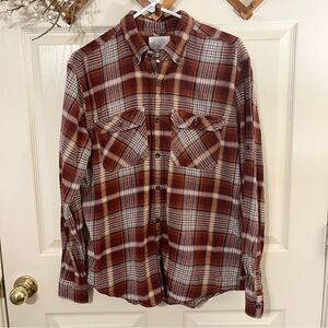 Mens Plaid Flannel Shirt Long Sleeve Multicolor